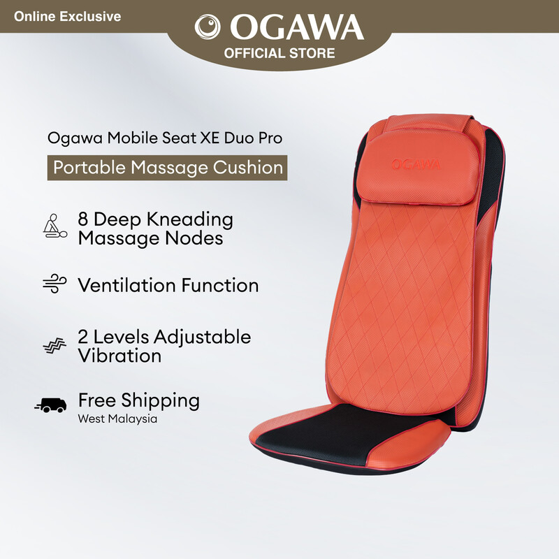 Shell OGAWA Mobile Seat XE Duo Pro Portable Massage Cushion Cherry Red